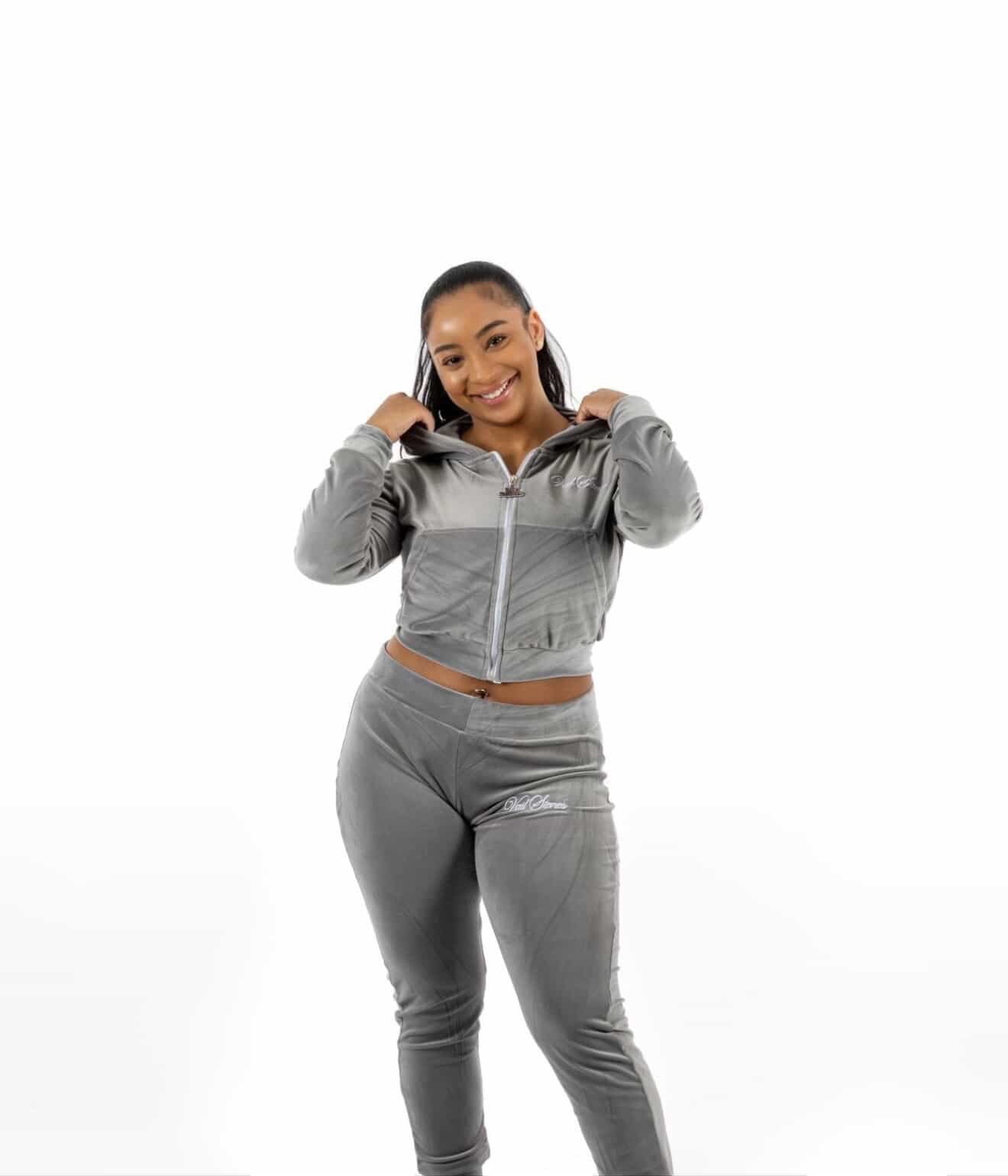 Gray Velour VS Cropped Set