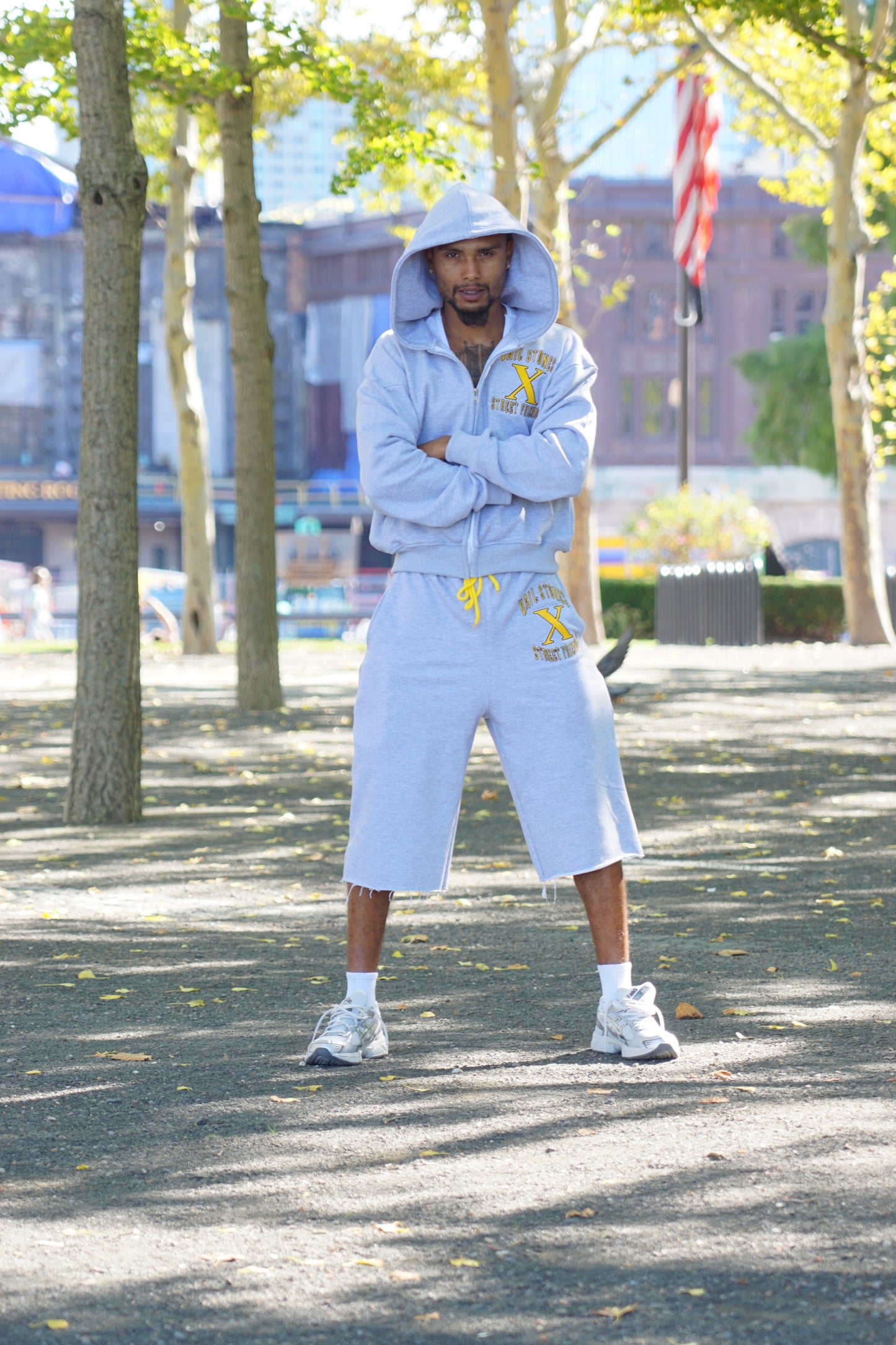 Vail Stones ❌ Street Friends Grey & Yellow Sweatsuit 3/4 Set