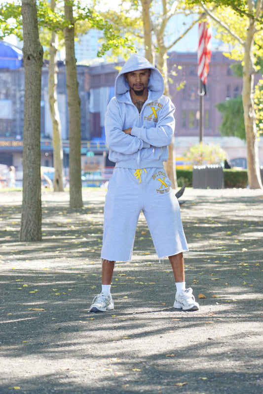 Vail Stones ❌ Street Friends Grey & Yellow Sweatsuit 3/4 Set