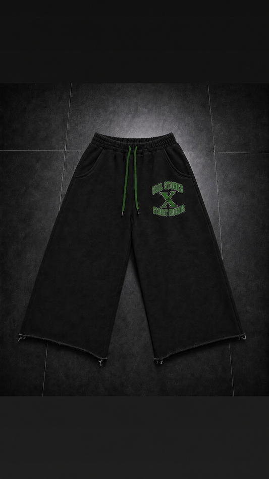 Vail Stones ❌ Street Friends Black/Green 3/4 Sweatpants